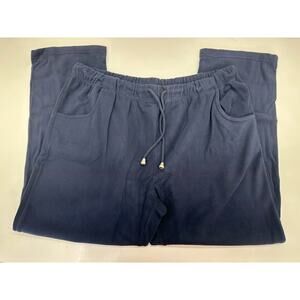Damart Womens Trouser Pants Plus Size 18/20 Navy Blue Micro Fleece NWTs